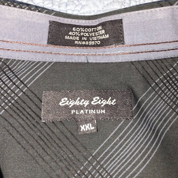 EIGHTY EIGHT PLATINUM MEN XXL DK GRAY W/ GRAY AND BLACK STRIPE LONG SLEEVE SHIRT - Picture 4 of 10